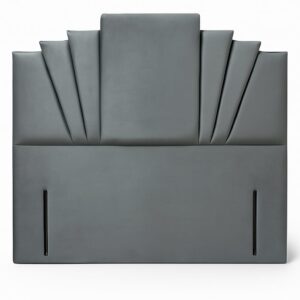 Elegant Ancona Headboard Upholstered with Geometric Fan Detailing