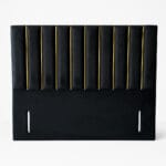 Modern Upholstered Gridline Headboard with Bold Vertical Panel