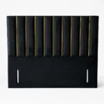 Modern Upholstered Gridline Headboard with Bold Vertical Panel