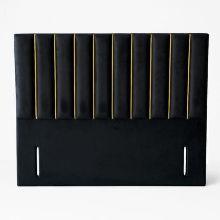 Modern Upholstered Gridline Headboard with Bold Vertical Panel