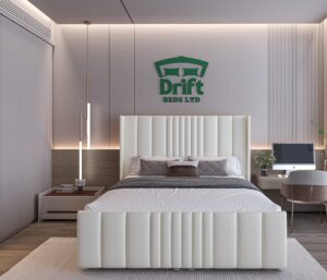 Rome Wing Ottoman Bed Set in Cream Velvet - Image 2