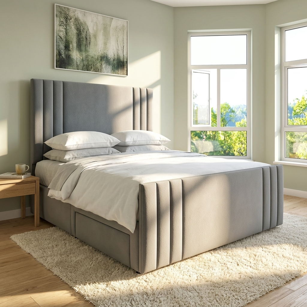 Miami bed with sleek vertical accent headboard – Drift Beds